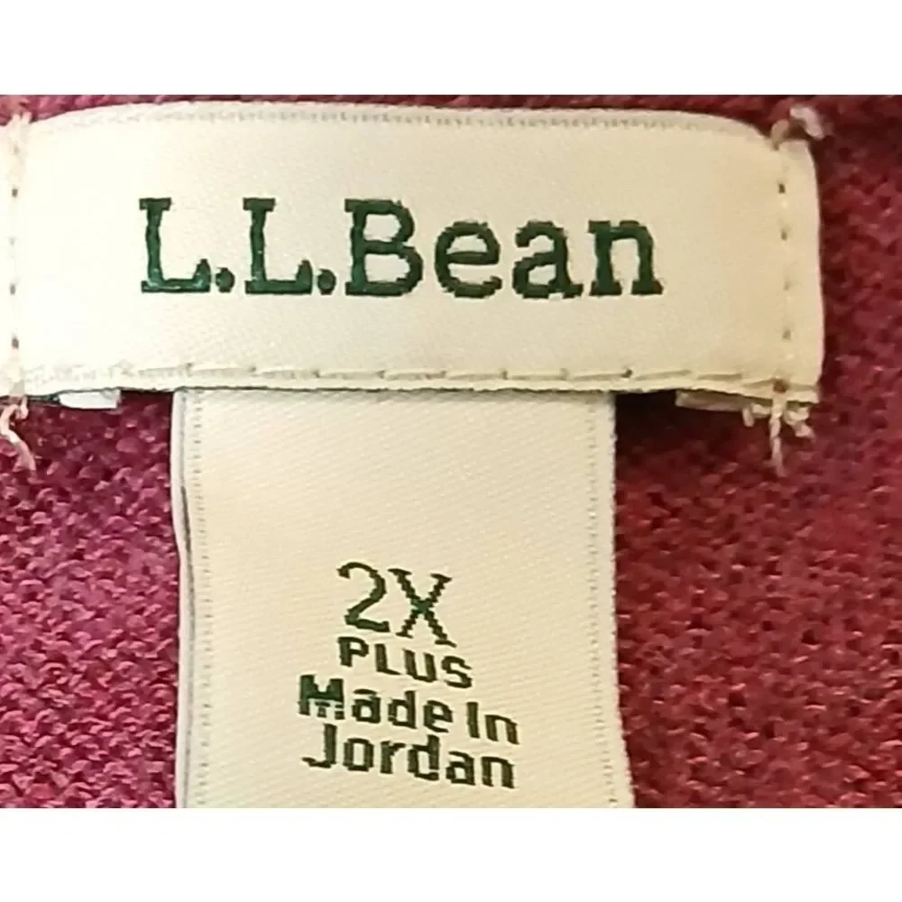 L.L bean womens plus size 2xl boxy sweater summer spring cotton cashmere